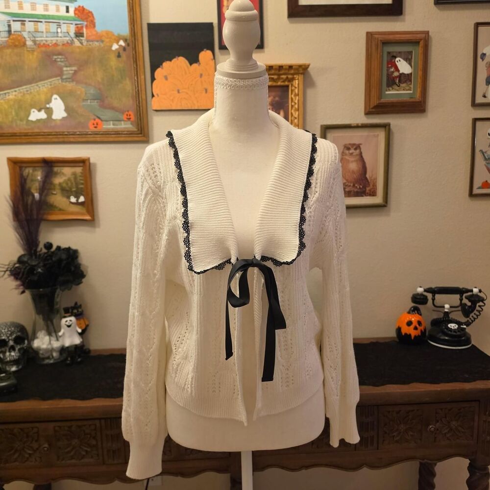 Coquette Ribbon Knit Cardigan
